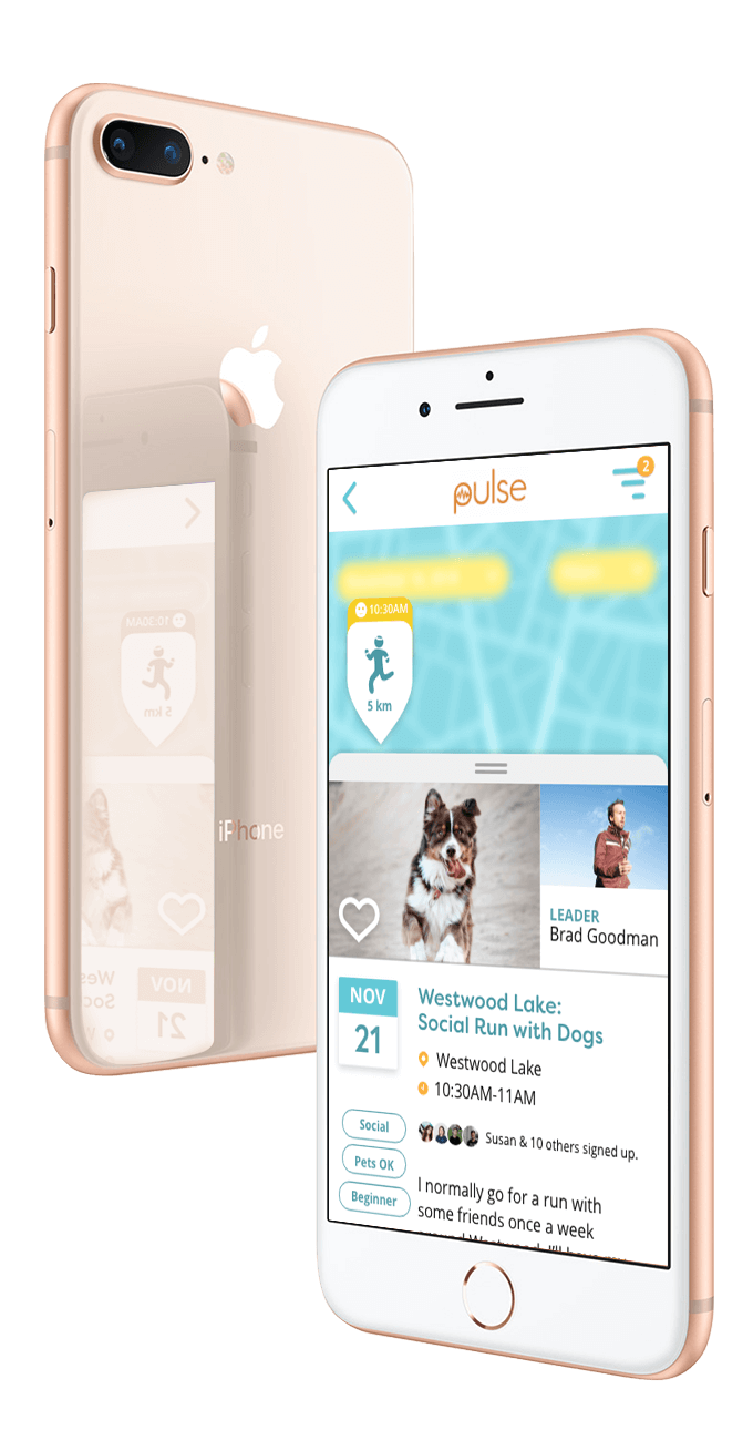 Pulse Fitness app title screen mockup